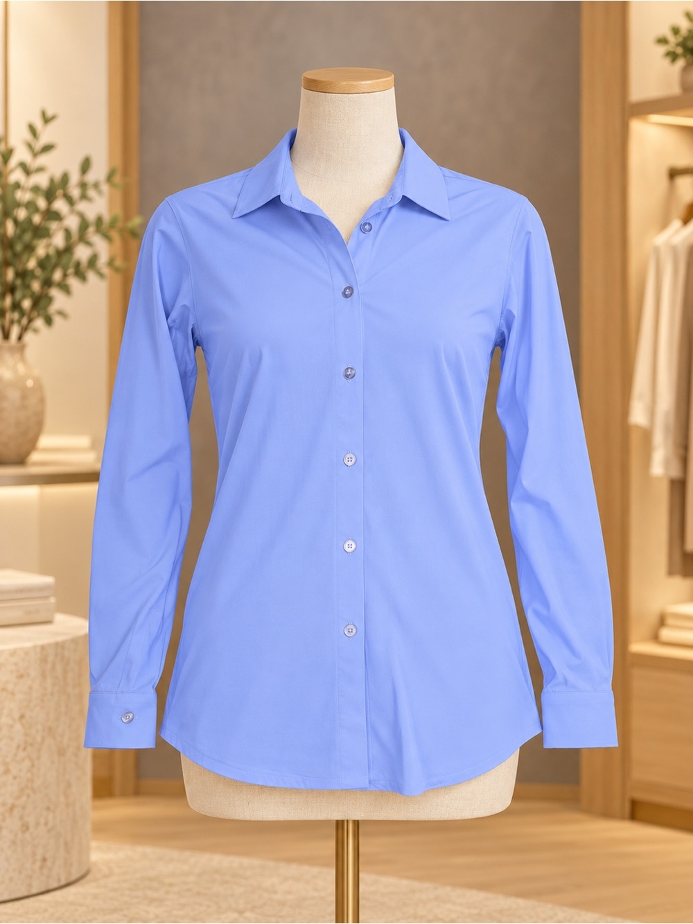 Ameliora - The Dawn Fitted Button Up periwinkle NWT